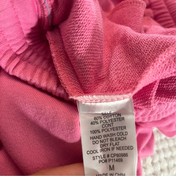 Womens Main Strip Set Shirt and Pants Ric Rac Trim  Pink and Blue Cozy Medium - Picture 10 of 10